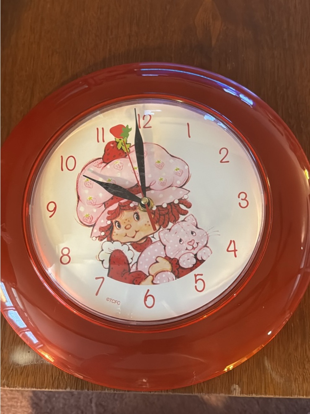 Vintage Strawberry Shortcake Red Wall Clock - Classic Character Decor